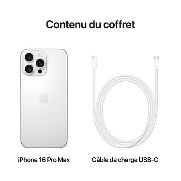 Apple iPhone 16 Pro Max 256 Go Titane Blanc pas cher