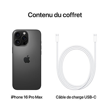 Apple iPhone 16 Pro Max 512 Go Titane Noir pas cher