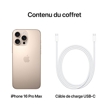 Apple iPhone 16 Pro Max 1To Titane Sable pas cher