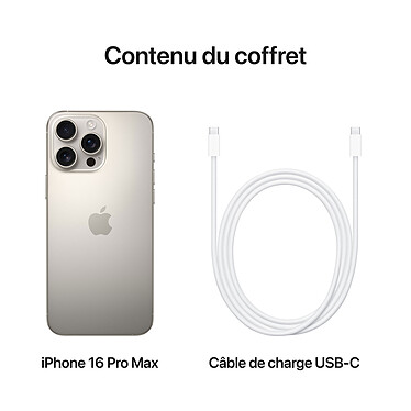 Apple iPhone 16 Pro Max 1 To Titane Naturel  pas cher