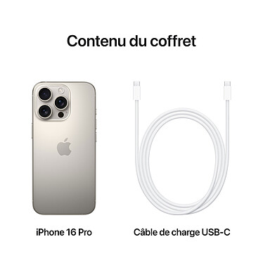 Apple iPhone 16 Pro 128 Go Titane Naturel pas cher