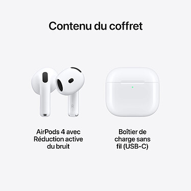 Apple AirPods 4 avec Réduction active du bruit pas cher