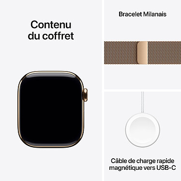 Apple Watch Series 10 GPS + Cellular Titanium Gold Milanese 42mm Band. economico