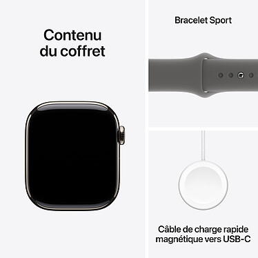 Apple Watch Series 10 GPS + Cellular 42 mm Natural Titanium Sport Band Mineral Grey M/L. economico