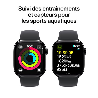 Comprar Apple Watch Series 10 GPS + Cellular 42 mm Correa deportiva de aluminio negro azabache S/M.