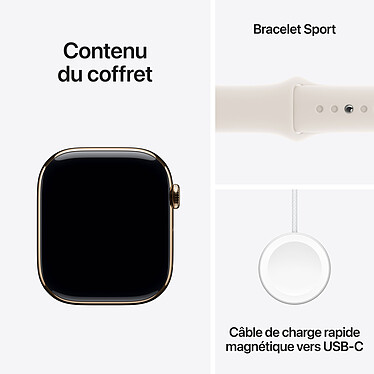 Apple Watch Series 10 GPS + Cellular 46 mm Titanium Gold Sport Band Starlight M/L . economico