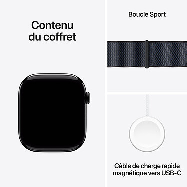 Apple Watch Series 10 GPS + Cellular 46 mm Negro Azabache Pulsera deportiva de aluminio Textil Tinta morada . a bajo precio