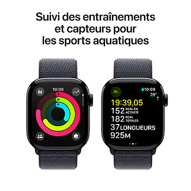 Acquista Apple Watch Series 10 GPS 46 mm Jet Black Aluminium Sport Wristband Textile Purple Ink .