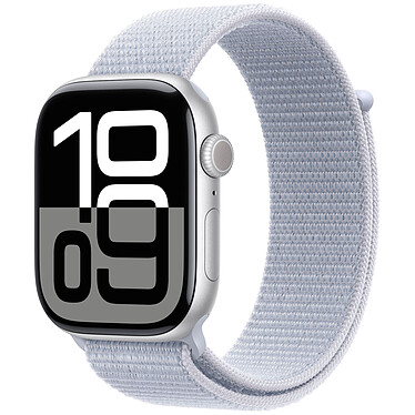 Apple Watch Series 10 GPS 46 mm Aluminium Silver Textile Sport Band .