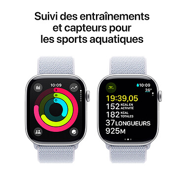 Buy Apple Watch Series 10 GPS 46 mm Aluminium Silver Textile Sport Band .