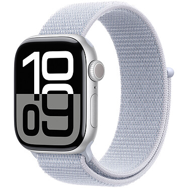 Apple Watch Series 10 GPS 42 mm Aluminium Silver Textile Sport Band .