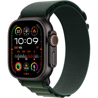 Apple Watch Ultra 2 GPS + Cellular 49 mm Titanium Black Alpine Dark Green Band L