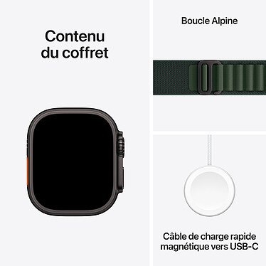 Apple Watch Ultra 2 GPS + Cellular 49 mm Titanium Black Alpine Dark Green Band L economico