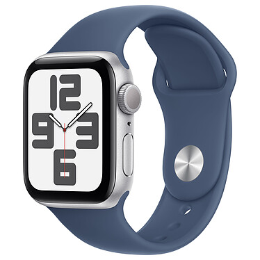 Apple Watch SE GPS (2024) 40 mm Aluminium Silver Sport Denim Band M/L .