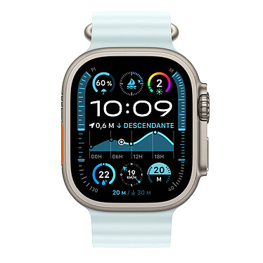 Nota Estensione del bracciale Apple Ocean Finitura in titanio naturale blu ghiacciaio per Apple Watch 49 mm .