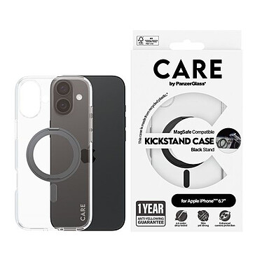 Avis PanzerGlass Coque Feature Kickstand iPhone 16 Plus Noir