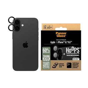 Opiniones sobre PanzerGlass Hoops Lens iPhone 16/16 Plus Negro.