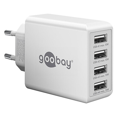 Cargador multipuerto Goobay USB-A 30W (Blanco)