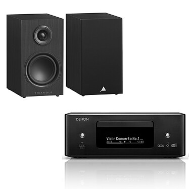 Denon RCD-N12DAB Black + Triangle Elara LN01 Matte Black.