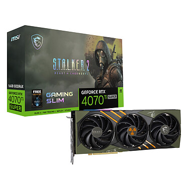 MSI GeForce RTX 4070 TI SUPER 16G GAMING SLIM Stalker 2 EDITION + Juego S.T.A.L.K.E.R. 2: Heart of Chornobyl DELUXE EDITION.