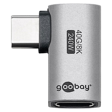 Adaptador en ángulo de 90° de USB-C macho a USB-C hembra Goobay