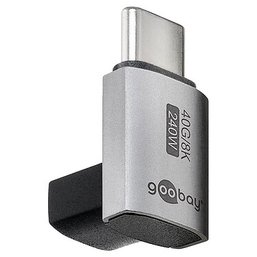 Adaptador acodado de 90° de USB-C macho a USB-C macho Goobay.