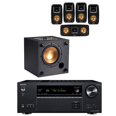 Onkyo TX-NR6100B Noir + Klipsch Reference Theater Pack 5.0 + R-8SW