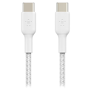 Belkin USB-C to USB-C rugged cable 60 W (white) - 2 m .