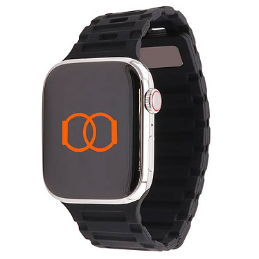 Band Band Bracelet Silicone Magnétique avec Fermoir Noir 46 / 49 mm