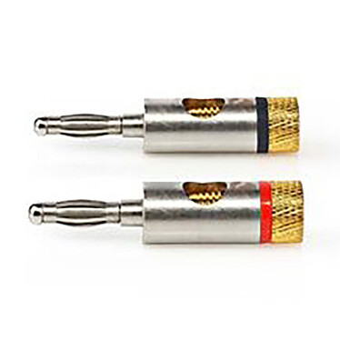 Nedis Set of 2 Gold Plated Banana Connectors .