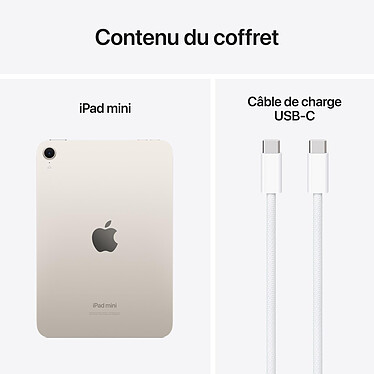 Apple iPad mini (2024) 128 Go Wi-Fi Lumière Stellaire pas cher