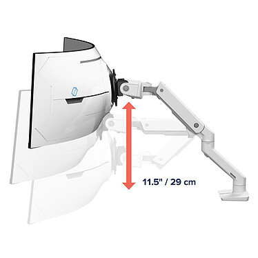 Nota Braccio da scrivania Ergotron HX con perno VHD per schermi curvi ultra larghi - Bianco .