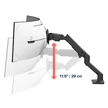 Nota Braccio da scrivania Ergotron HX con perno VHD per schermi curvi ultra larghi - Nero .