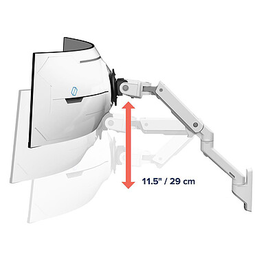 Nota Braccio a parete Ergotron HX con perno VHD per schermi curvi ultra larghi - Bianco .