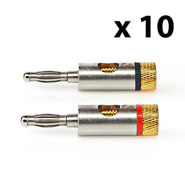 Nedis Set of 20 Gold Plated Banana Connectors .