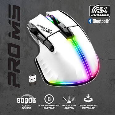 Review Spirit of Gamer Pro-M5 Wireless (White).