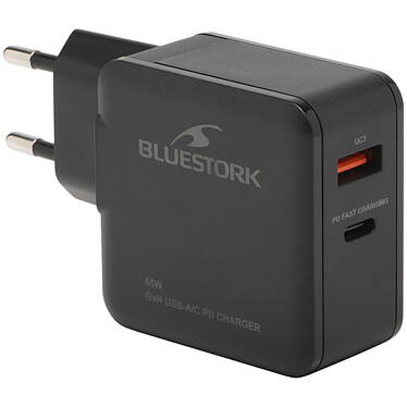 Nota Bluestork Caricatore USB-C/A 65W GaN (Nero).