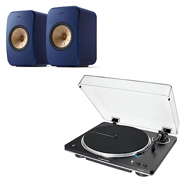 Audio-Technica AT-LP70XBT Noir + KEF LSX II Bleu Cobalt