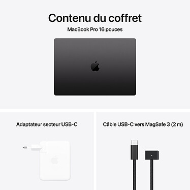Apple MacBook Pro M4 Max 16" Noir sidéral 128 Go/1 To (MX313FN/A-128GB-NANO) pas cher