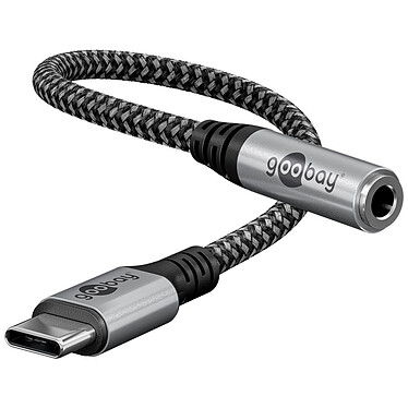 Goobay Câble USB-C vers Jack 3.5 mm (M/F) - 1.5 m - Noir/Gris