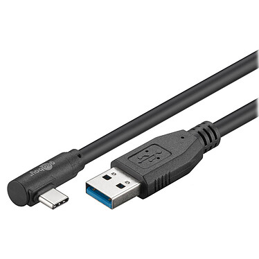 Goobay Câble USB 3.0 UAB-C à 90° vers USB-A (1 m) Noir