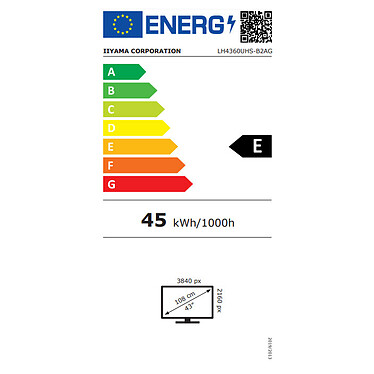 iiyama 43" LED - Prolite LH4360UHS-B2AG pas cher