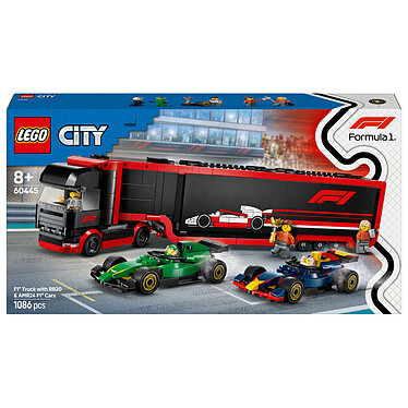 LEGO City 60445 Camion de F1 avec voitures de F1 RB20 et AMR24