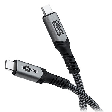 Goobay Câble Textile USB4 Type C (M/M) - Power Delivery - 0.5 m