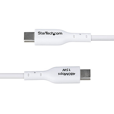 StarTech.com Câble USB-A vers USB-C 2.0 - 3A - 1 m - Blanc pas cher