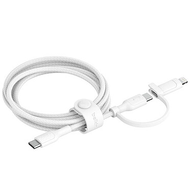 Belkin Boost Charge Pro Câble 2-en-1 USB-C et Lightning (Blanc)