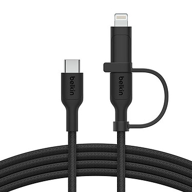 Avis Belkin Boost Charge Pro Câble 2-en-1 USB-C et Lightning (Noir)