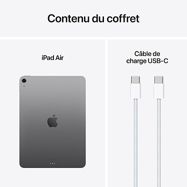 Apple iPad Air M3 11 pouces (2025) Wi-Fi 128 Go Gris Sidéral pas cher