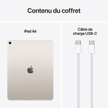 Apple iPad Air M3 13 pouces (2025) Wi-Fi + Cellular 512 Go Lumière Stellaire pas cher