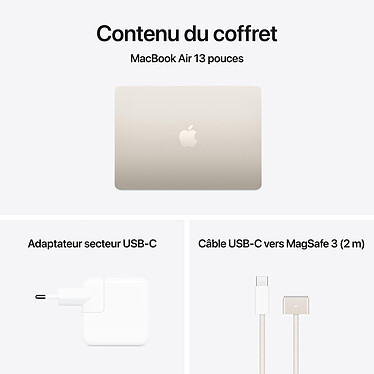 Apple MacBook Air M4 13 pouces (2025) Lumière stellaire 24Go/1To (MC6A4FN/A-1TB-70W) pas cher